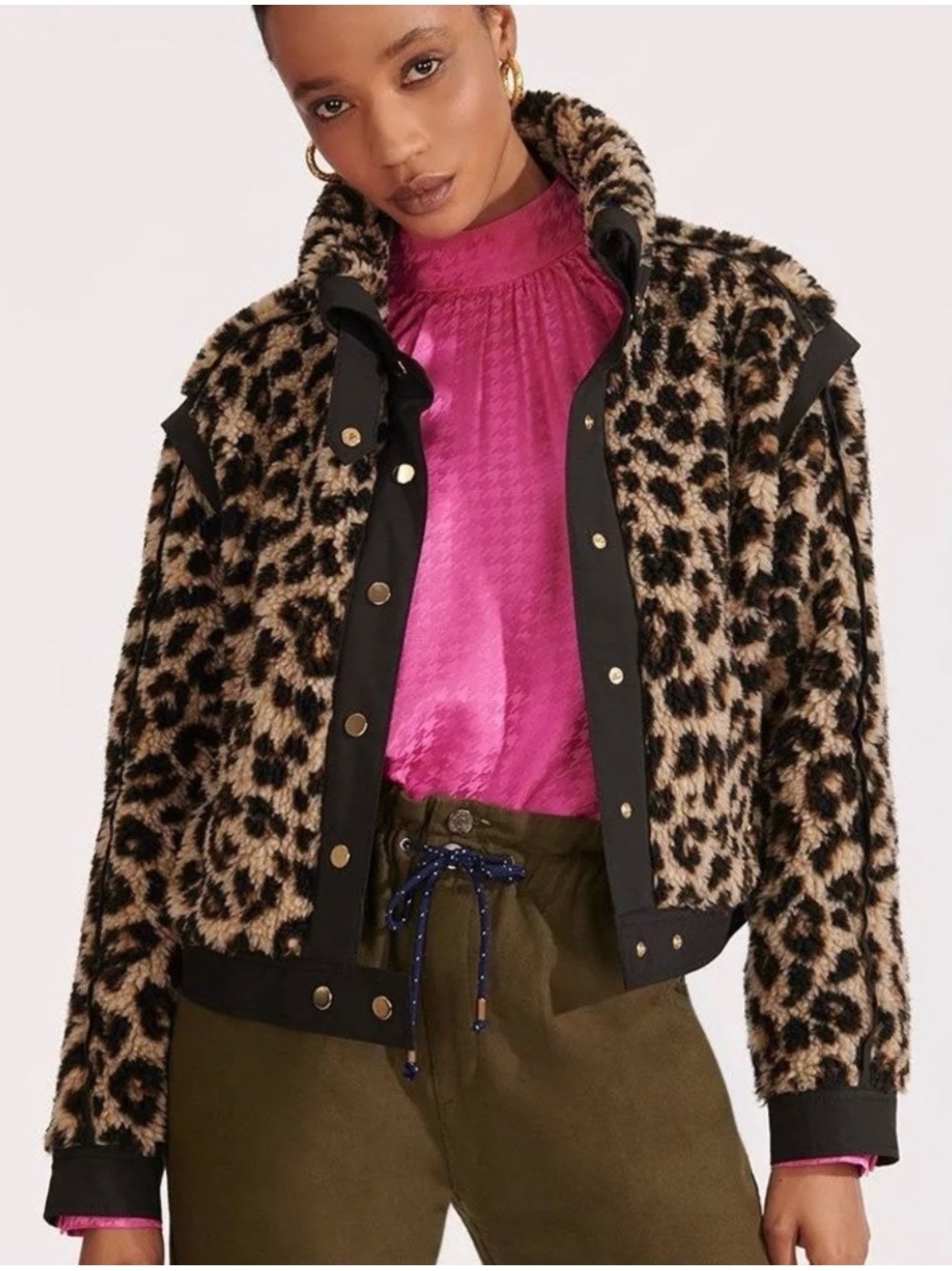 Veronica Beard Anita Faux Fur Leopard Jacket NWOT
